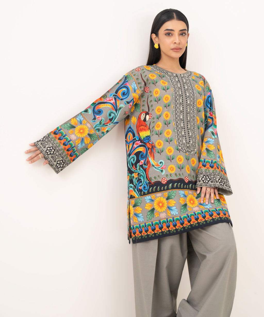 Embroidered Light Khaddar Shirt