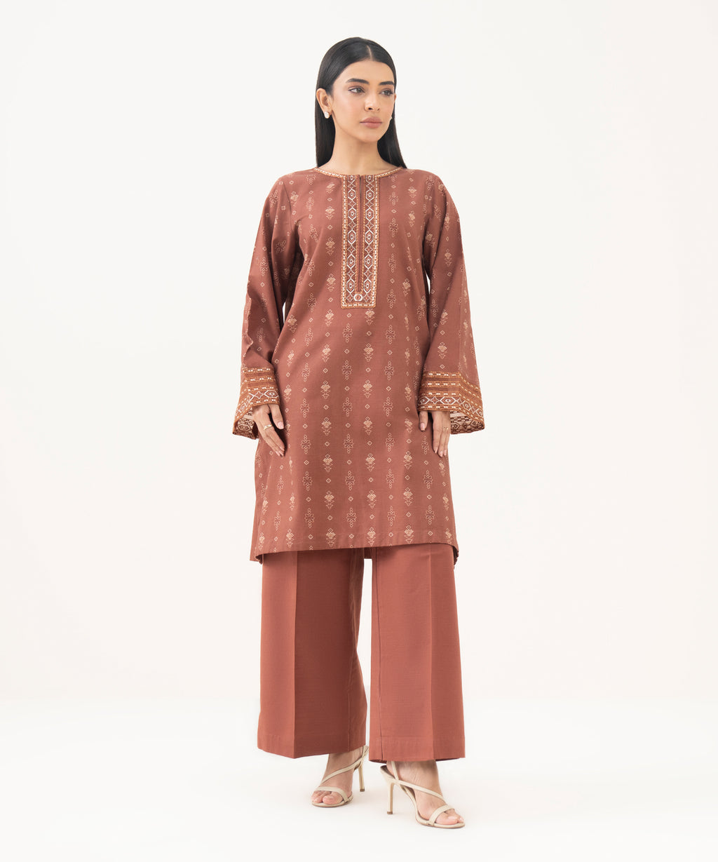 Embroidered Light Khaddar Shirt