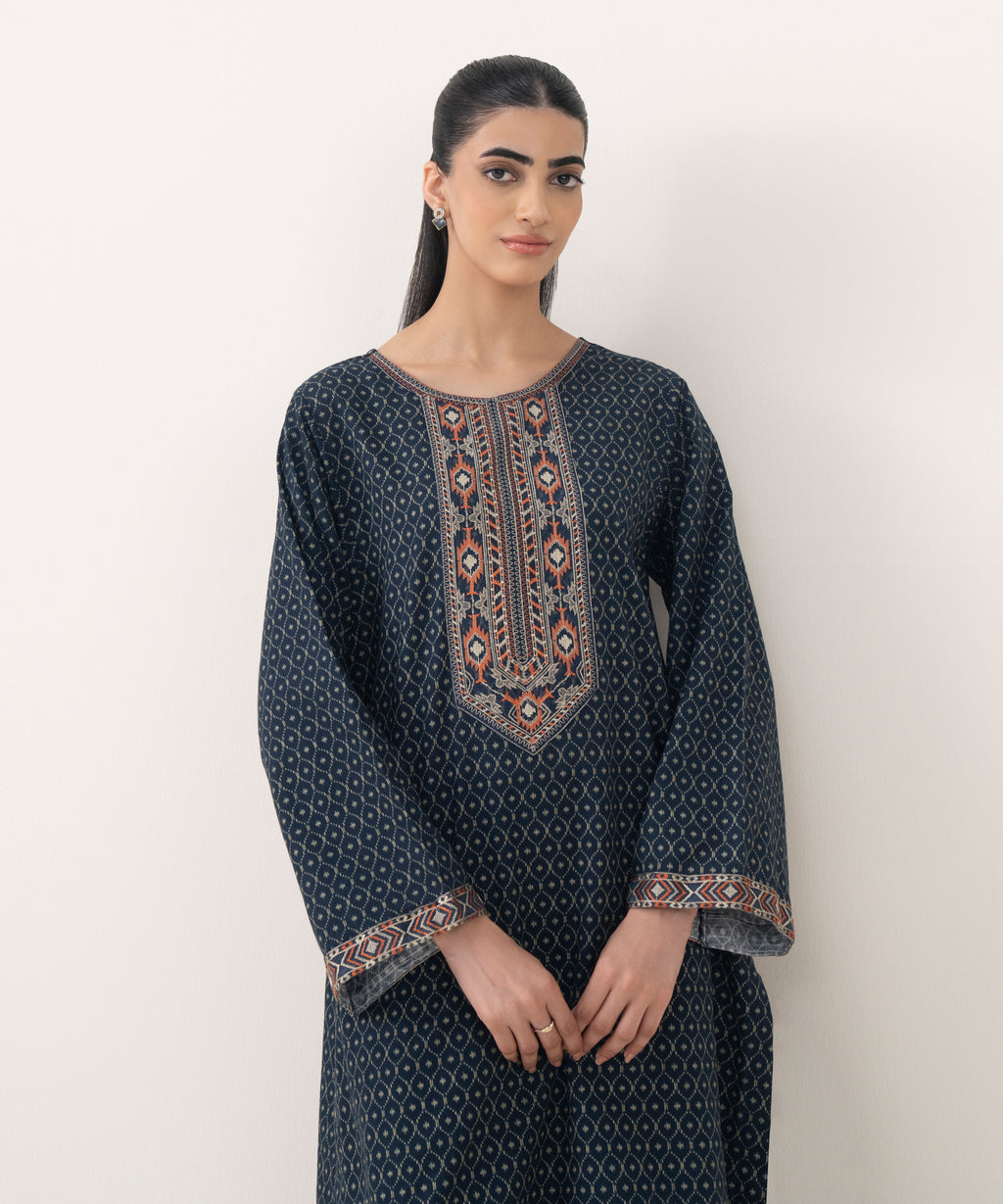 Embroidered Light Khaddar Shirt
