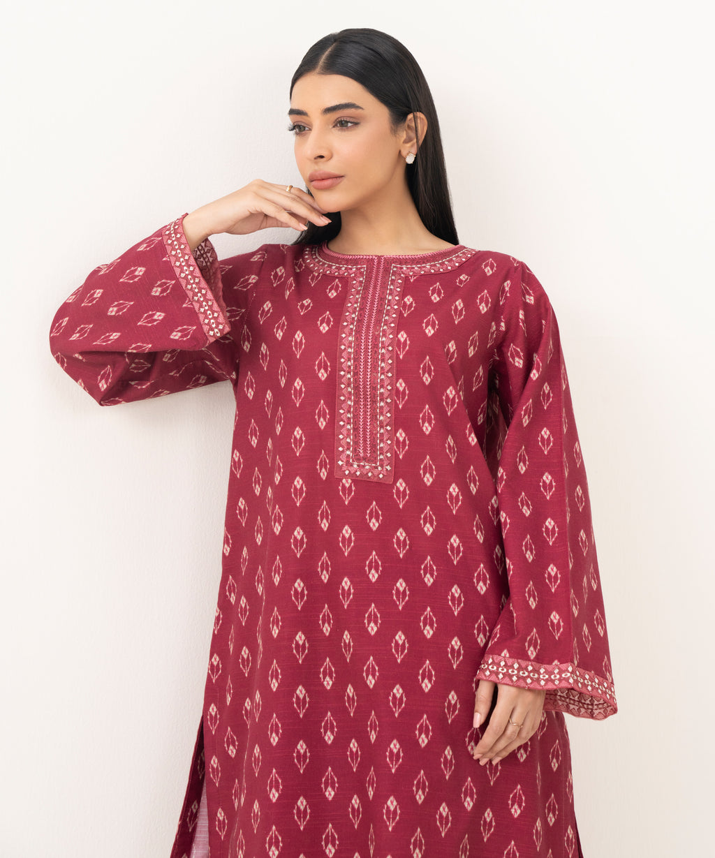 Embroidered Light Khaddar Shirt