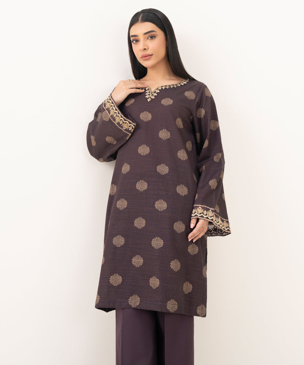 Embroidered Light Khaddar Shirt