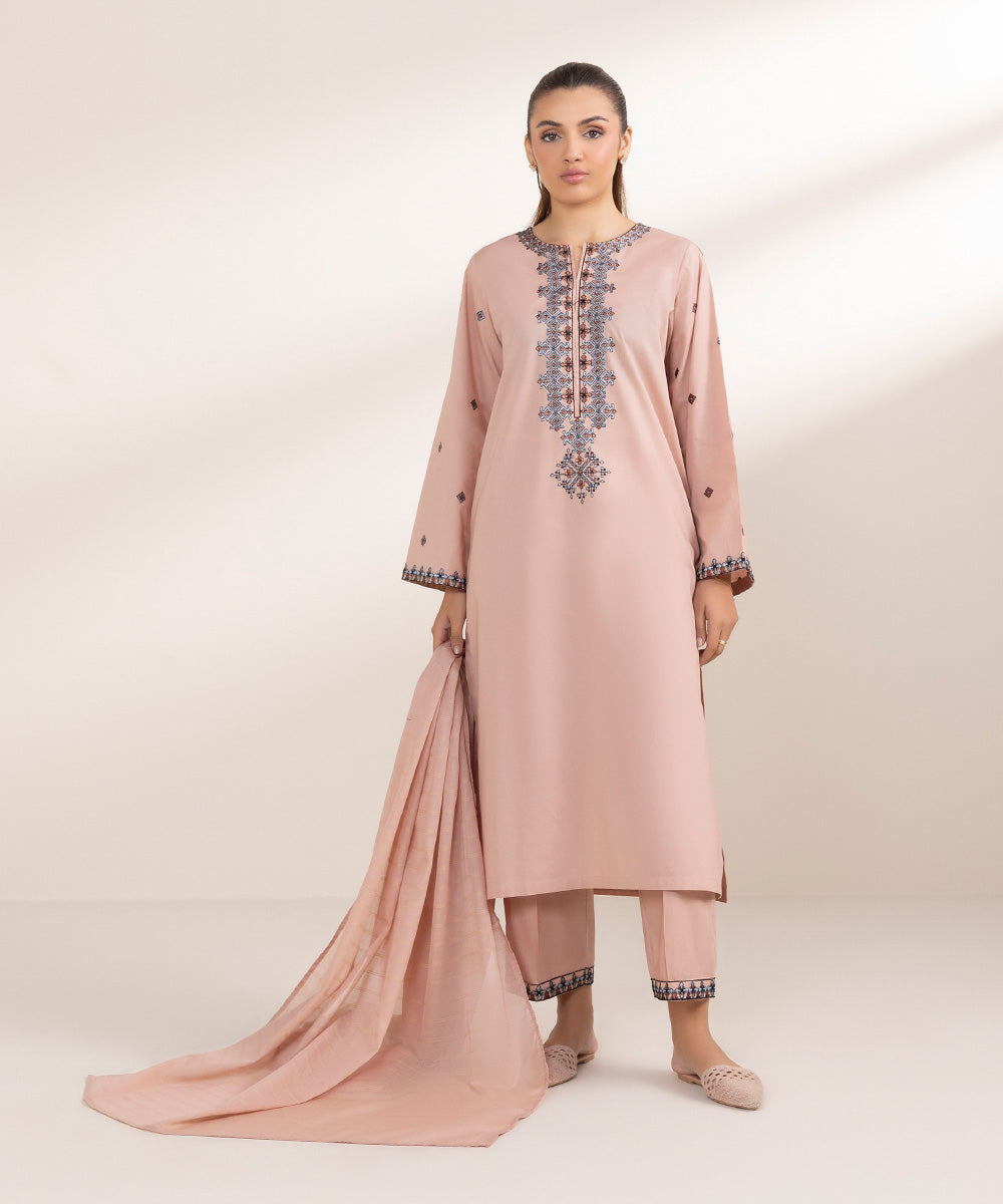 Zari Voile Pink Solid Dupatta