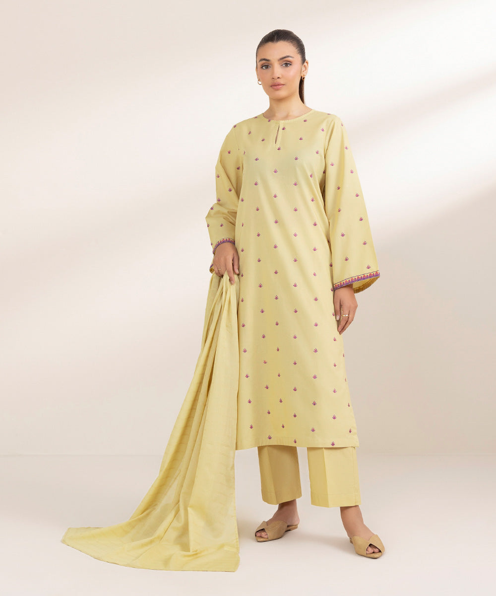 Zari Voile Beige Solid Dupatta