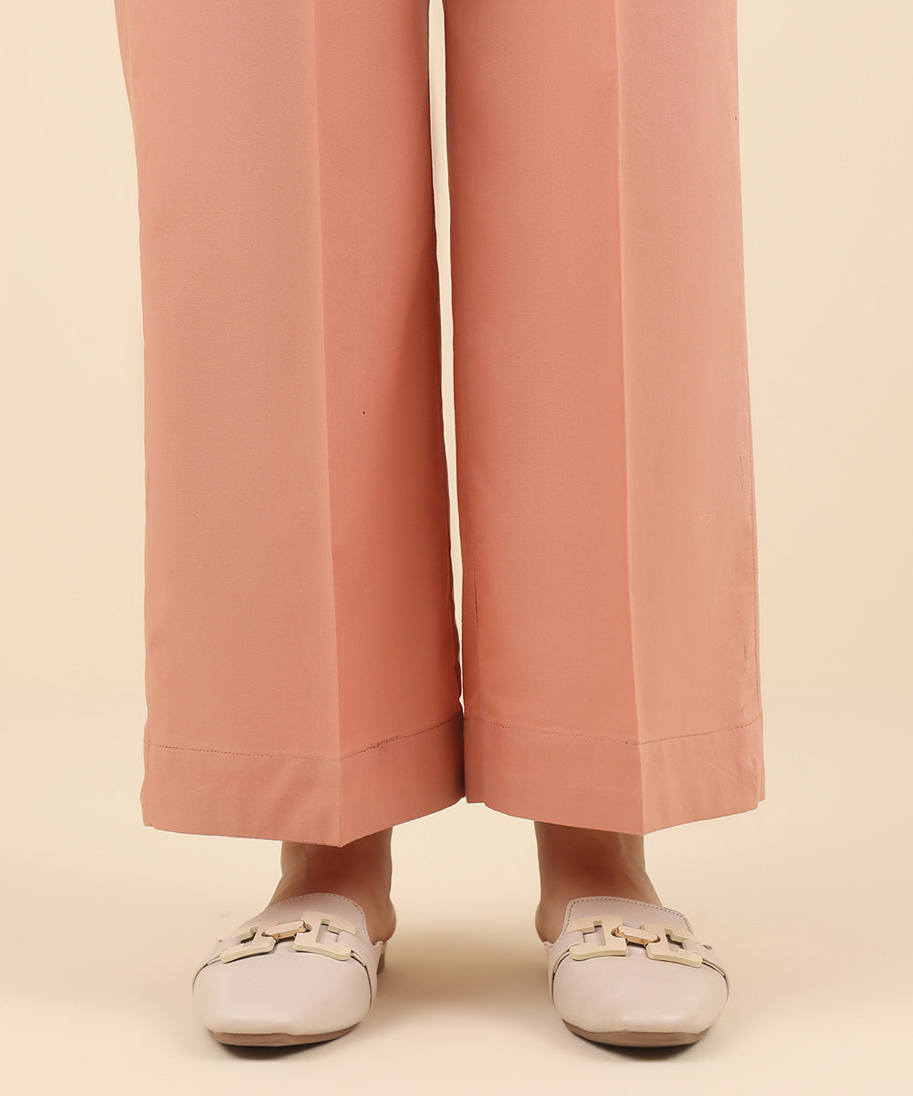 Women's Pret Cambric Pink Solid Culottes