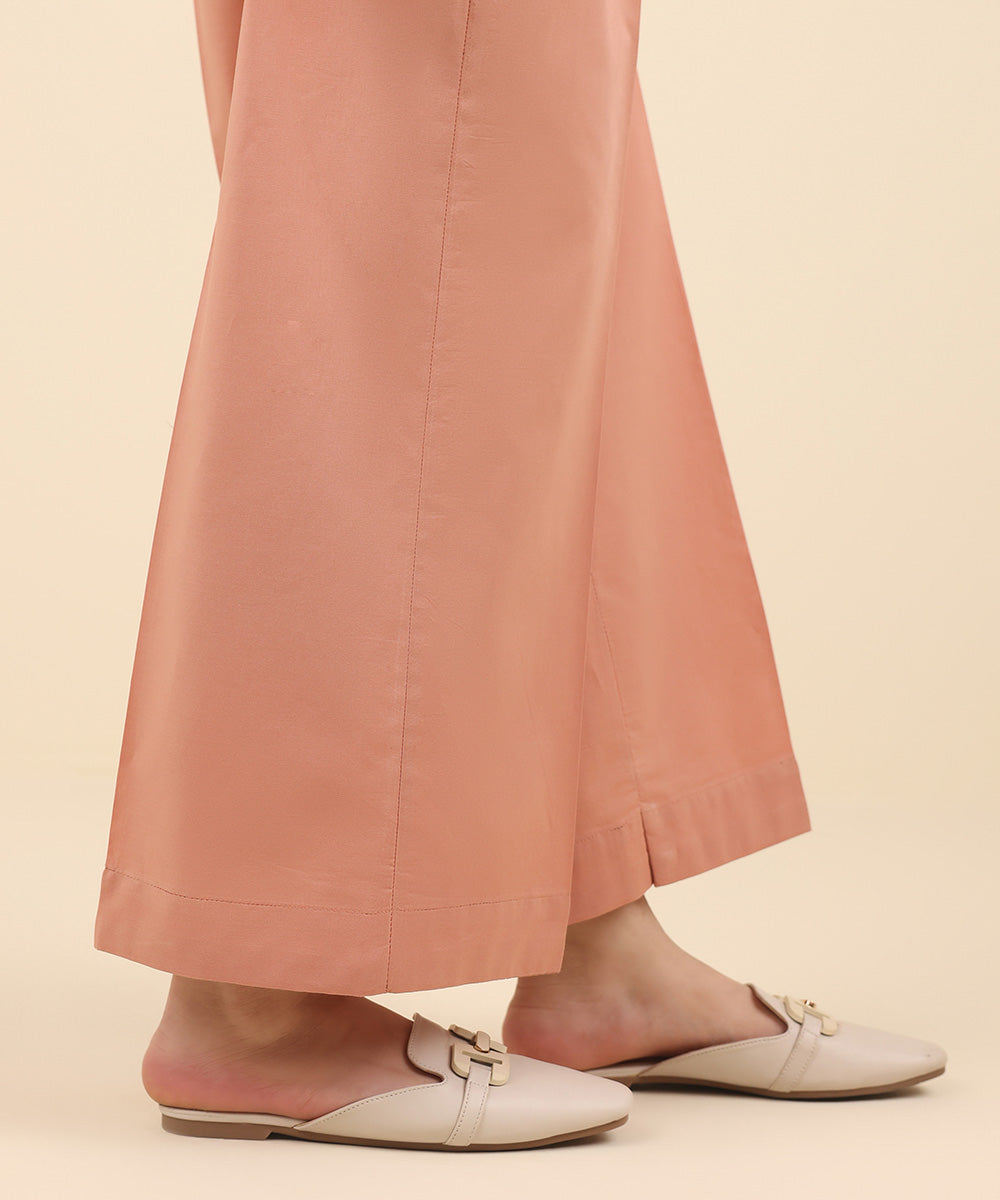 Women's Pret Cambric Pink Solid Culottes