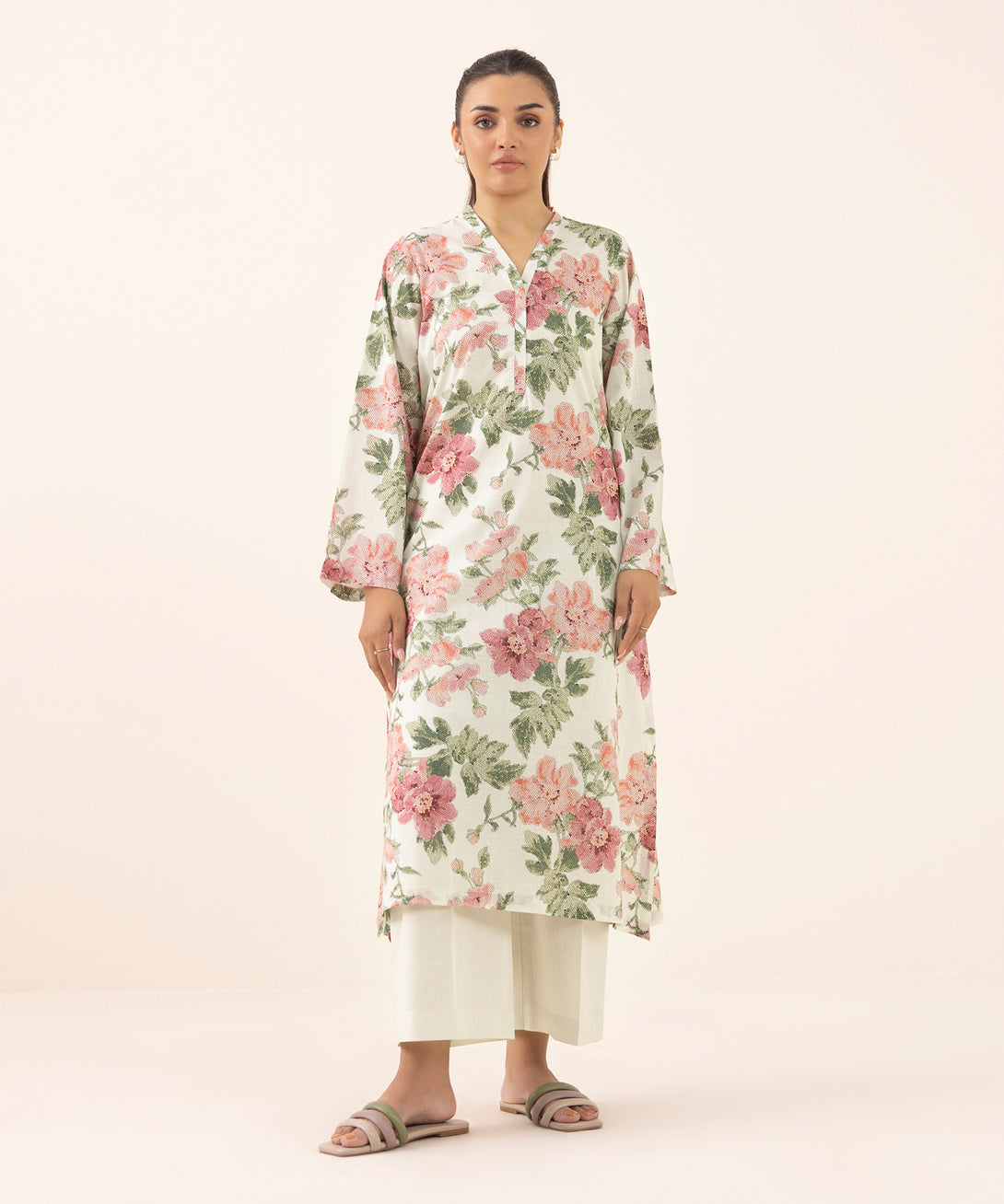 Women's RTW Cross Hatch Multi Printed A-Line Shirt