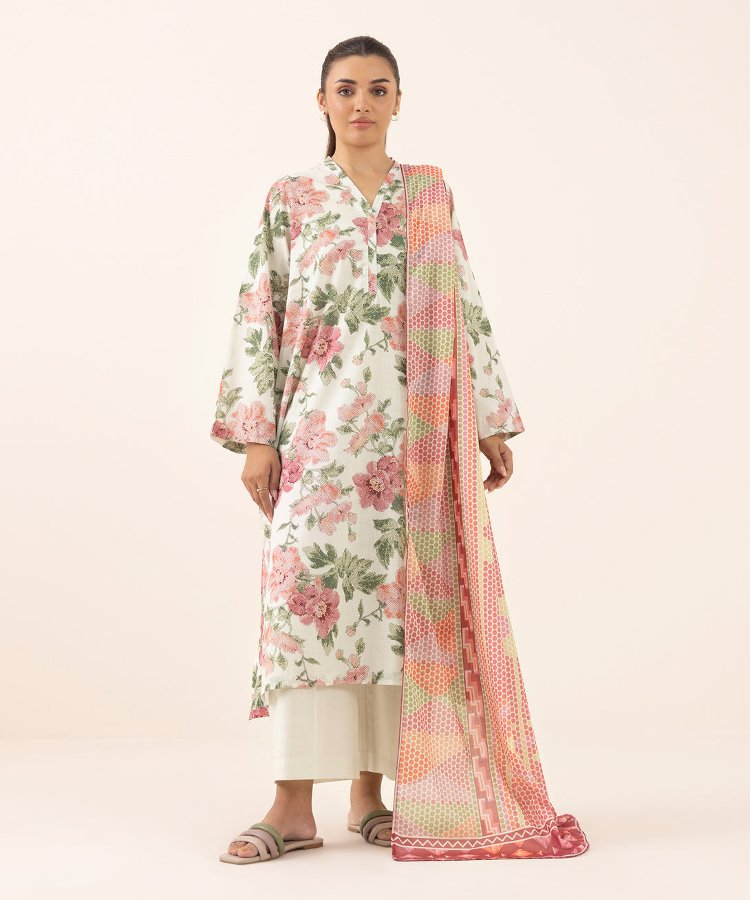 Women's RTW Cross Hatch Multi Printed A-Line Shirt