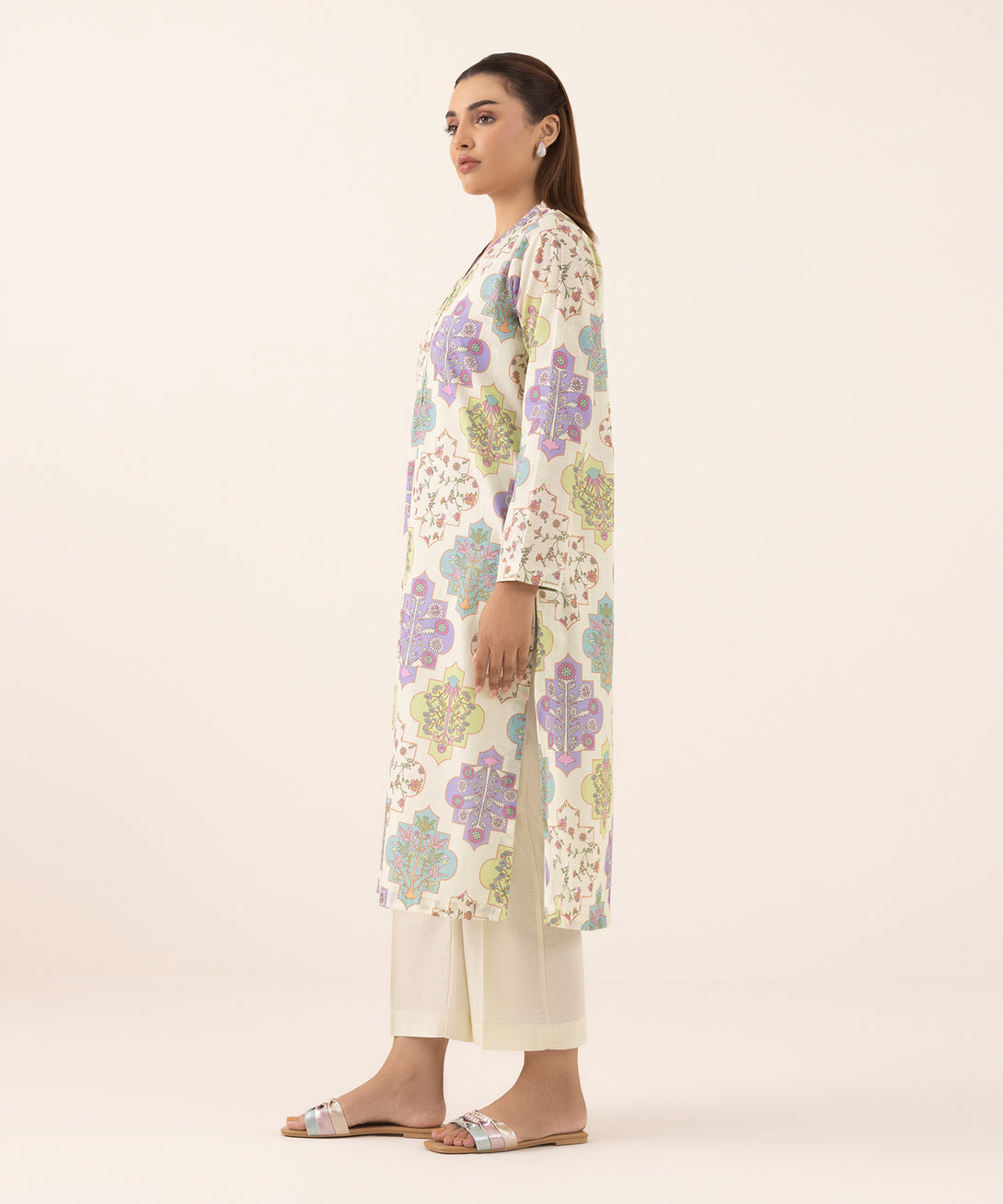 Women's RTW Cross Hatch Multi Printed A-Line Shirt