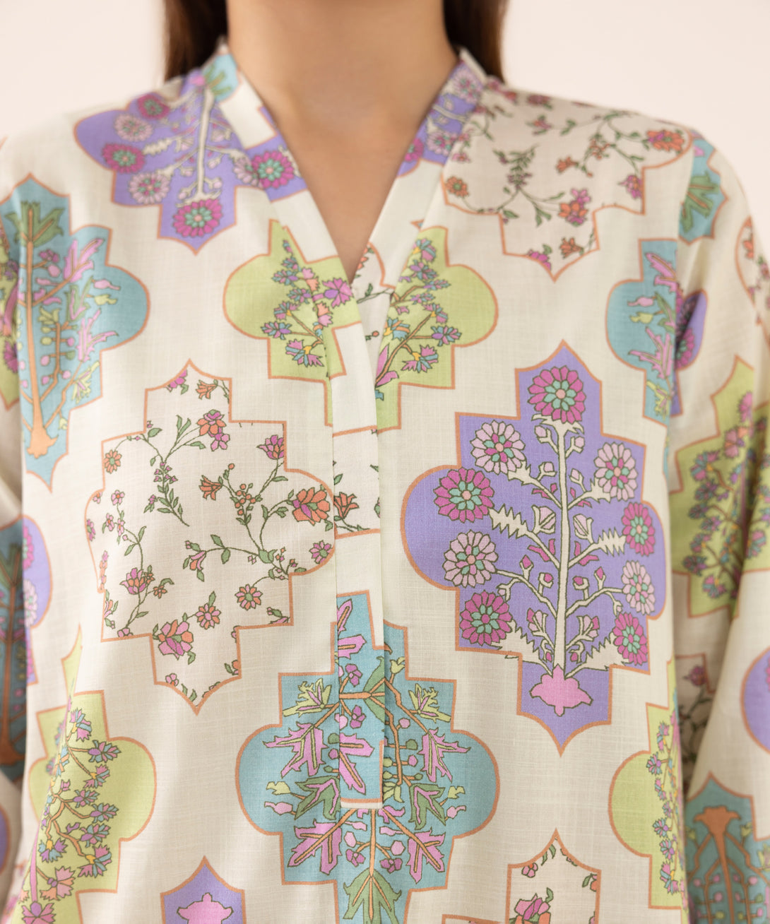 Women's RTW Cross Hatch Multi Printed A-Line Shirt