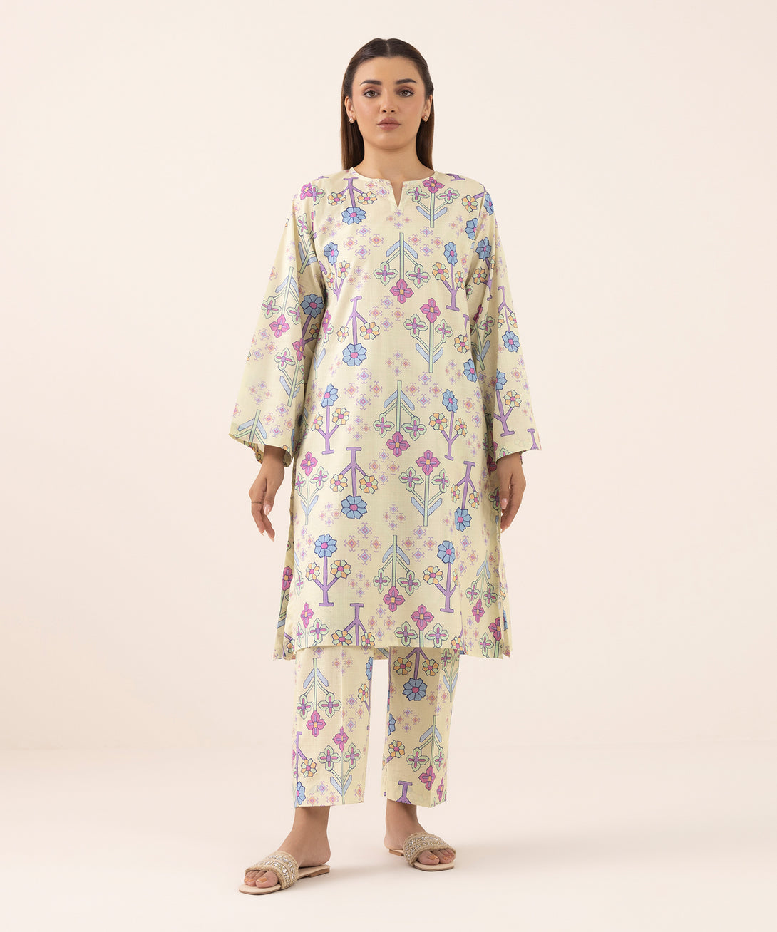Women's RTW Cross Hatch Multi Printed Boxy Shirt