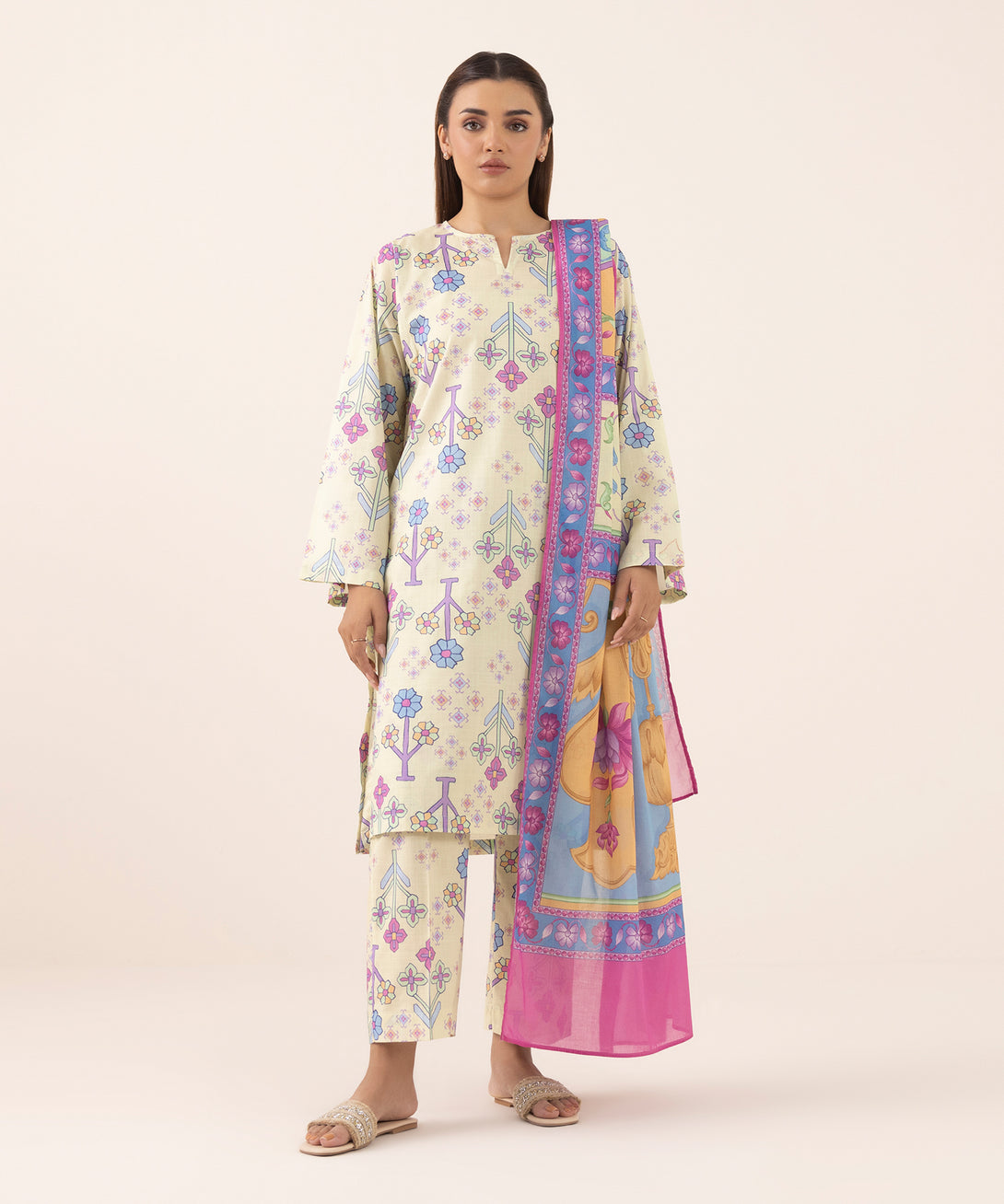 Women's RTW Cross Hatch Multi Printed Boxy Shirt