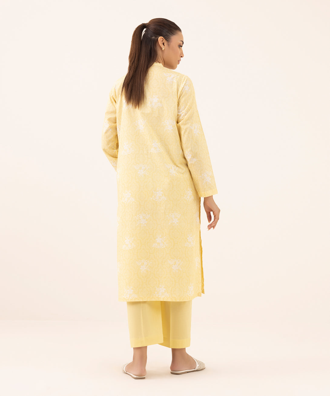 Women's RTW Cross Hatch Yellow Printed A-Line Shirt