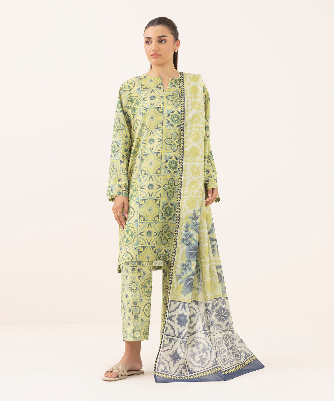 Women's RTW Lawn Multi Printed Boxy Shirt