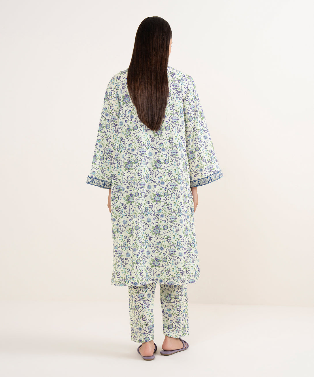 Women's RTW Lawn Multi Embroidered A-Line Shirt
