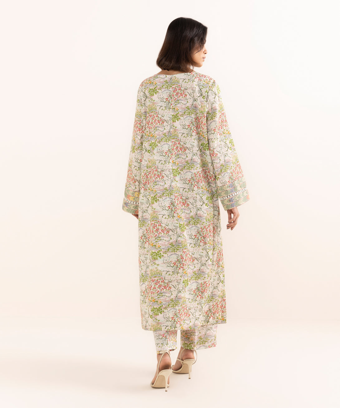 Women's RTW Seersucker Multi Printed A-Line Shirt