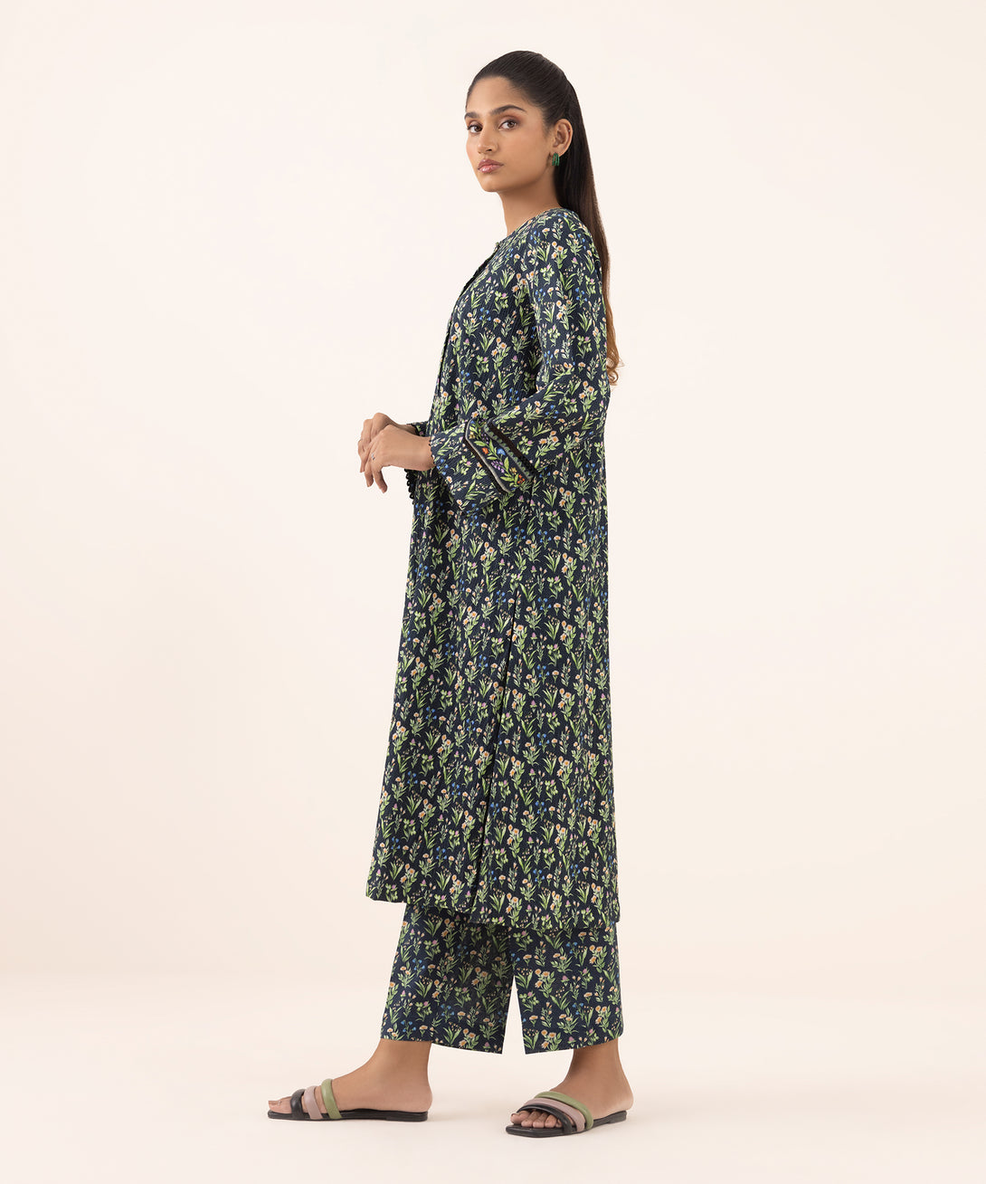 Women's RTW Seersucker Multi Printed A-Line Shirt