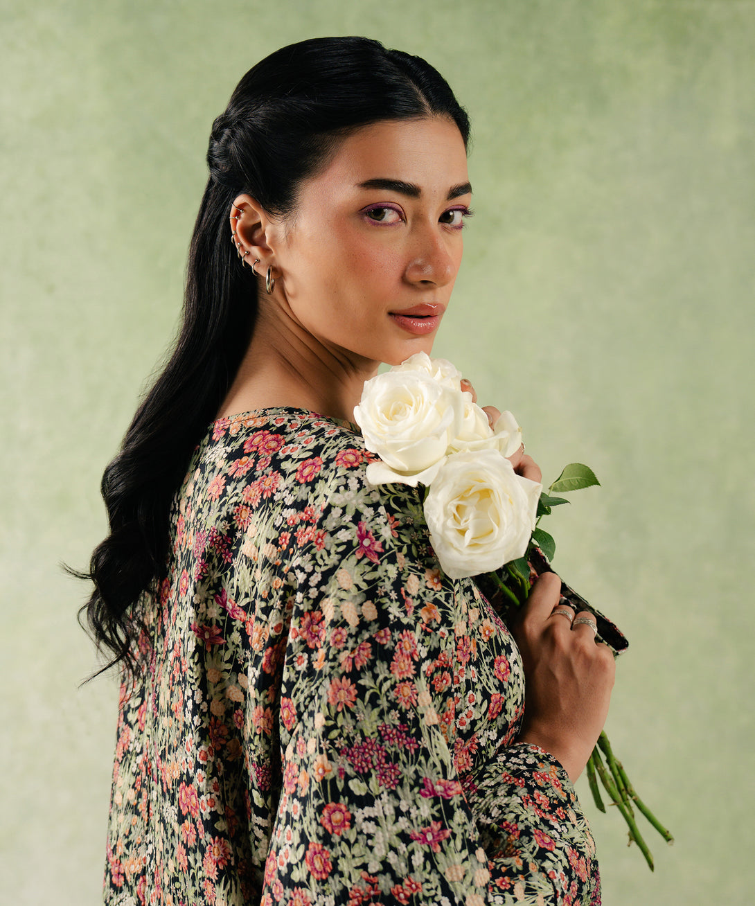 Women's RTW Seersucker Multi Printed Boxy Shirt