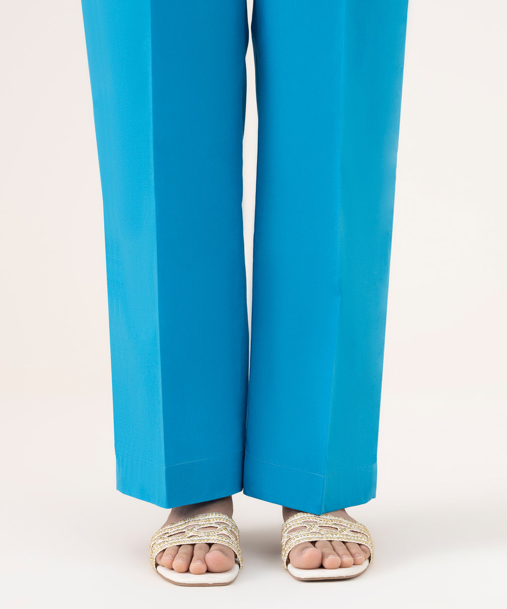 Solid Cambric Straight Pants