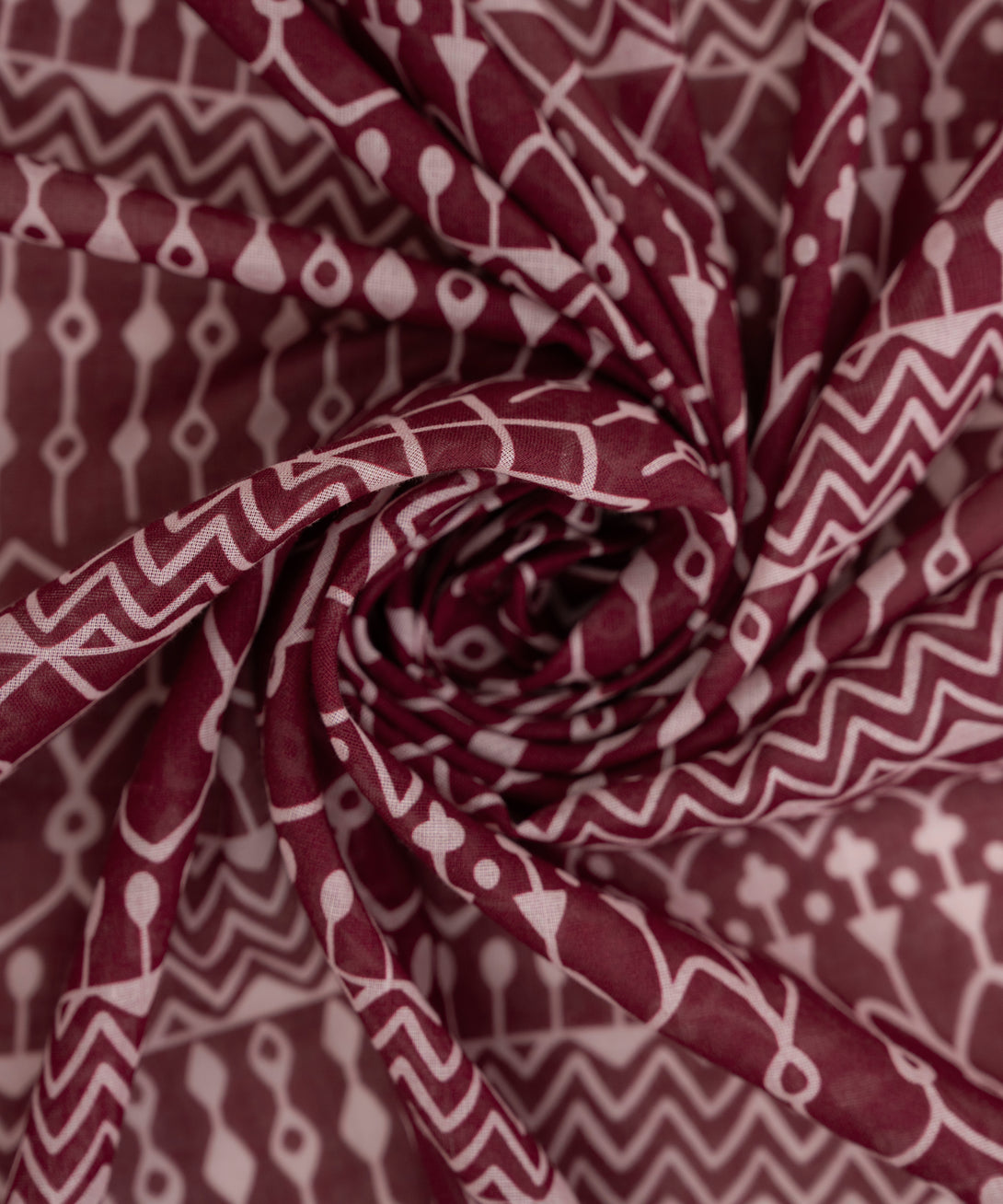 Women's Fine Voile Maroon Printed Dupatta