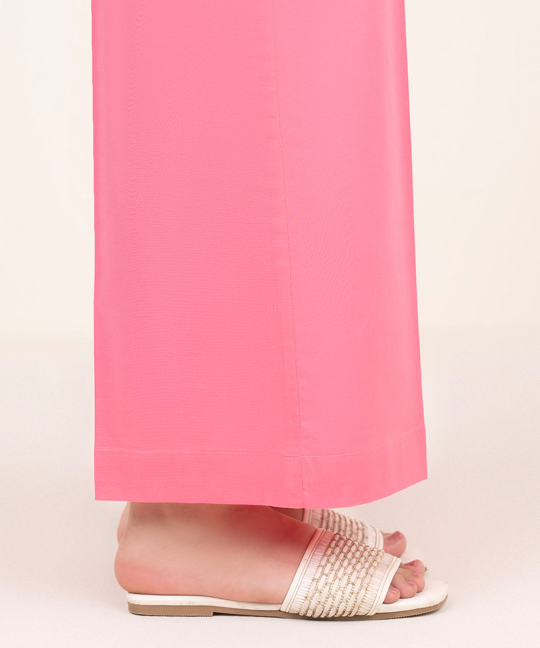 Women's RTW Cambric Pink Solid Culottes