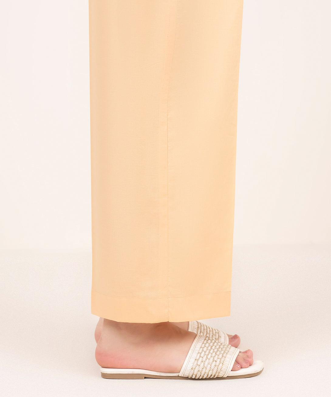 Women's RTW Cambric Peach Printed Straight Pants