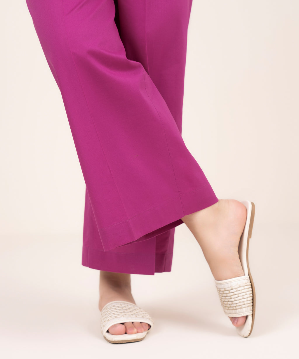 Women's RTW Cambric Purple Solid Culottes