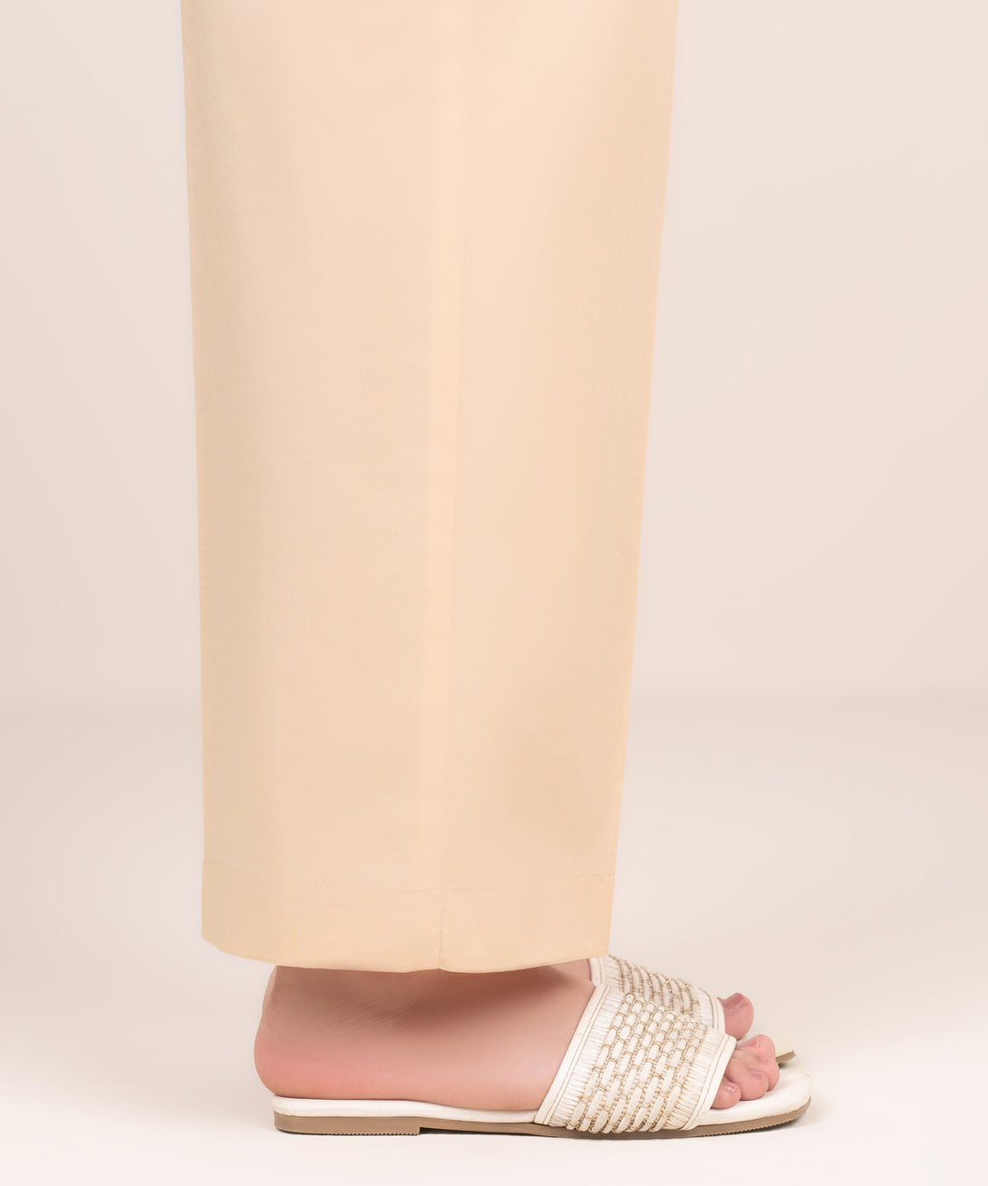 Women's RTW Cambric Pink Solid Straight Pants