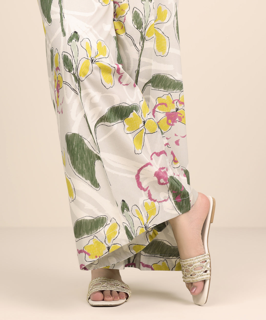 Women's RTW Cotton Viscose Multi Printed Flared Pants