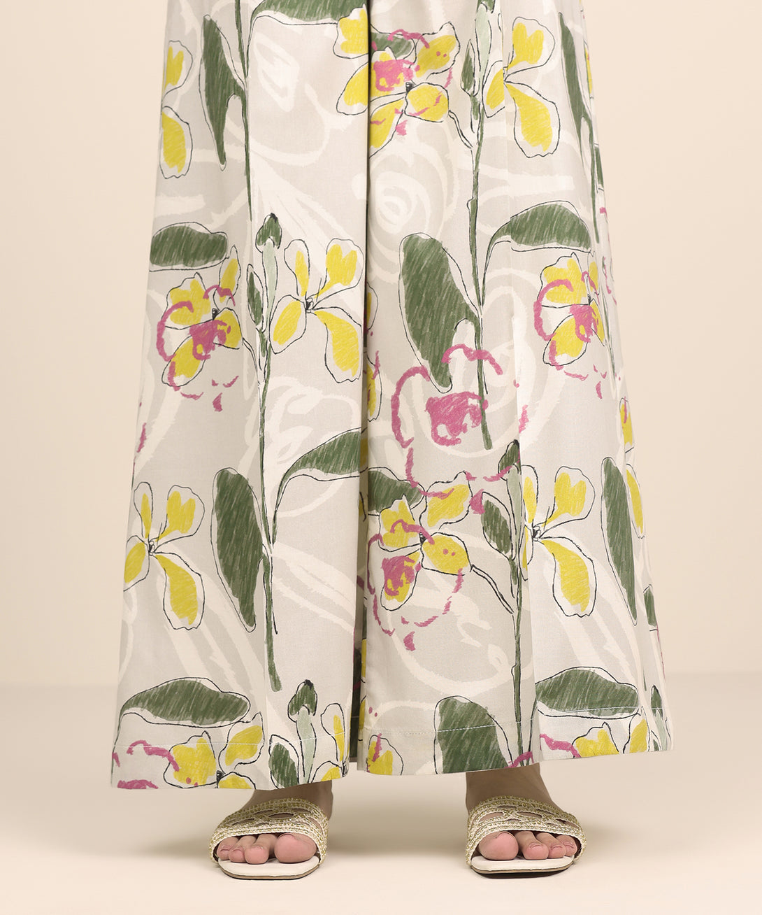 Women's RTW Cotton Viscose Multi Printed Flared Pants