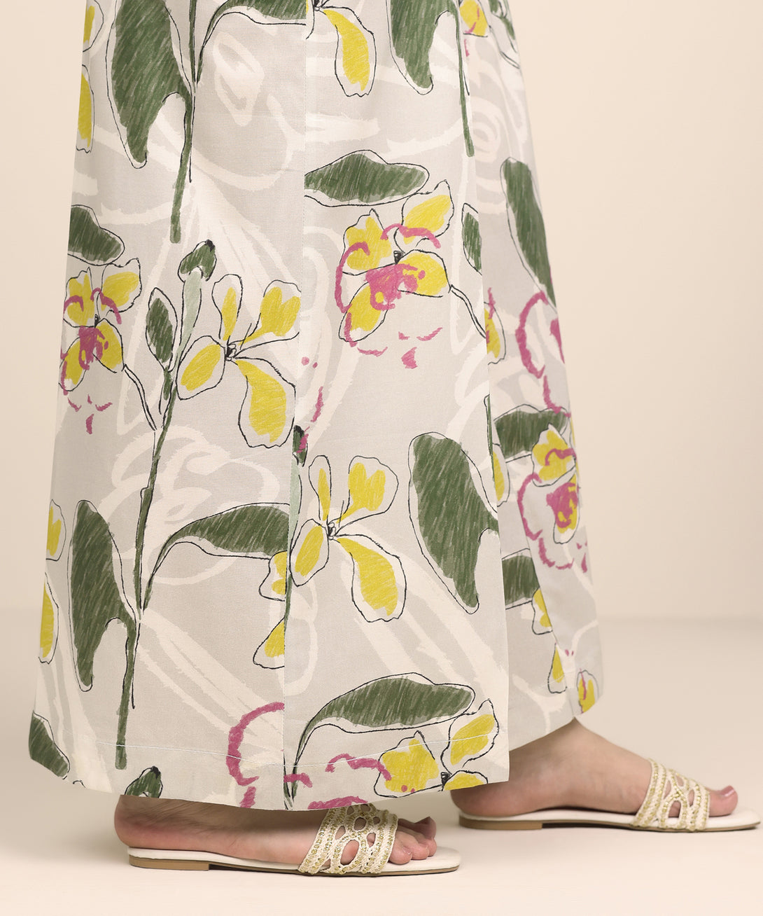 Women's RTW Cotton Viscose Multi Printed Flared Pants
