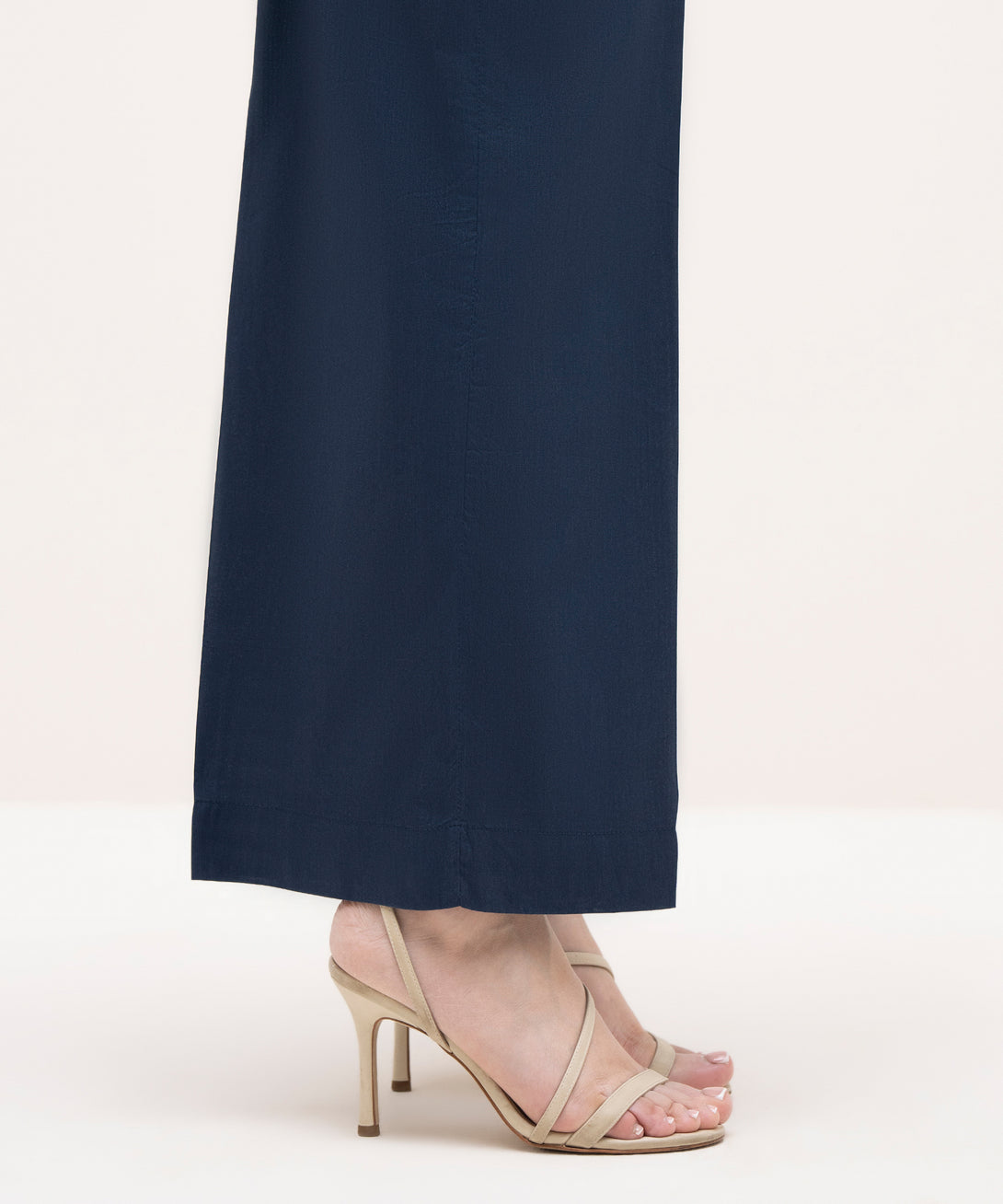 Women's RTW Cotton Viscose Blue Solid Culottes