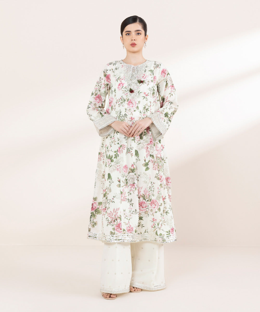 Women's Pret Lawn Embroidered Multi A-Line Shirt