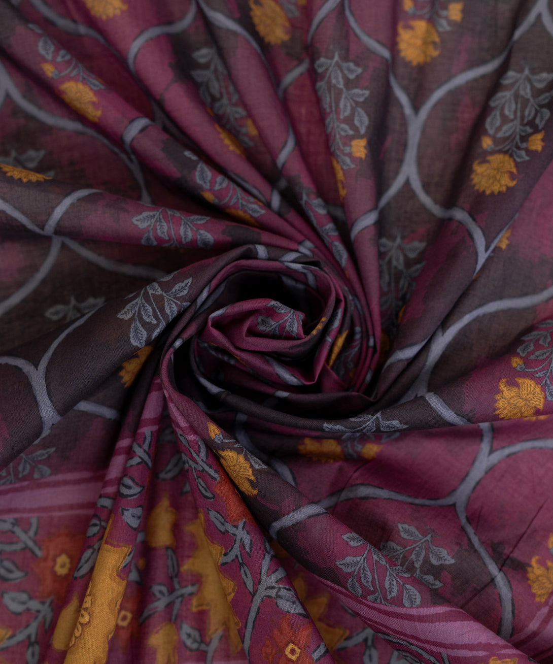 Fine Volie Purple Printed Dupatta