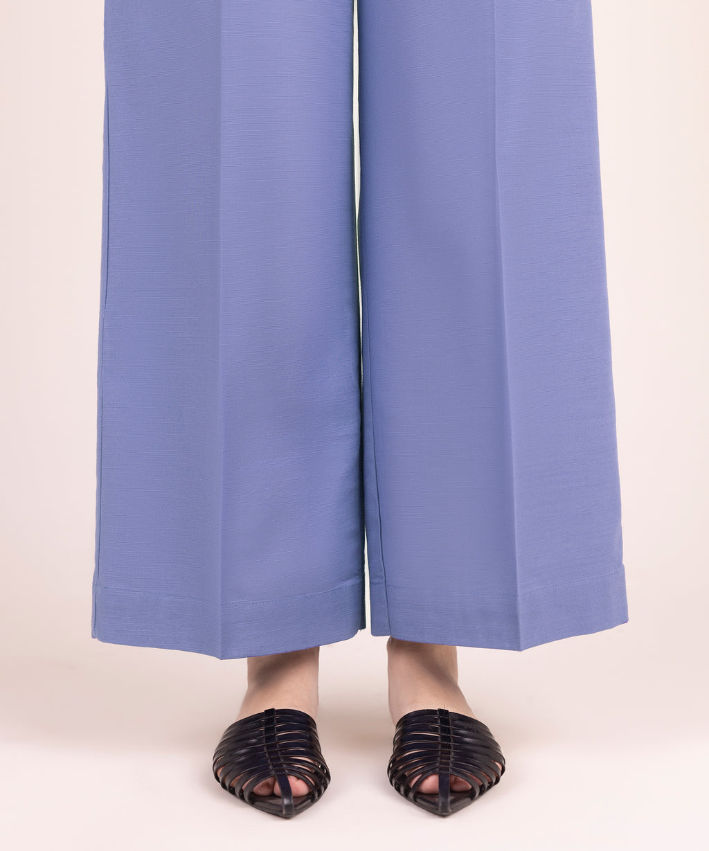 Women's RTW Khaddar Solid Light Purple Culottes