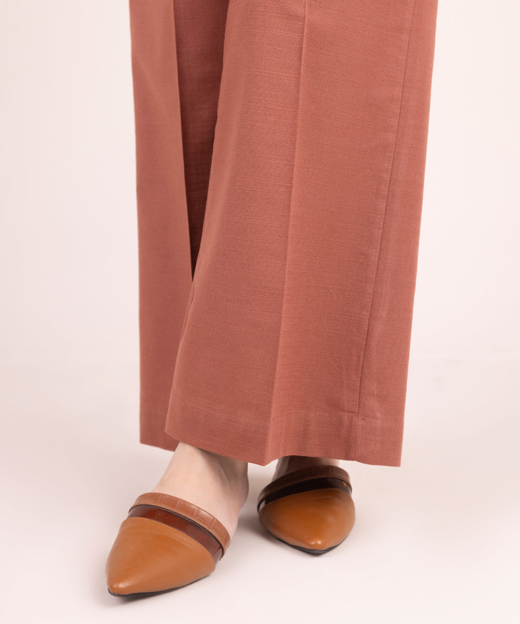 Women's RTW Khaddar Solid Brown Culottes