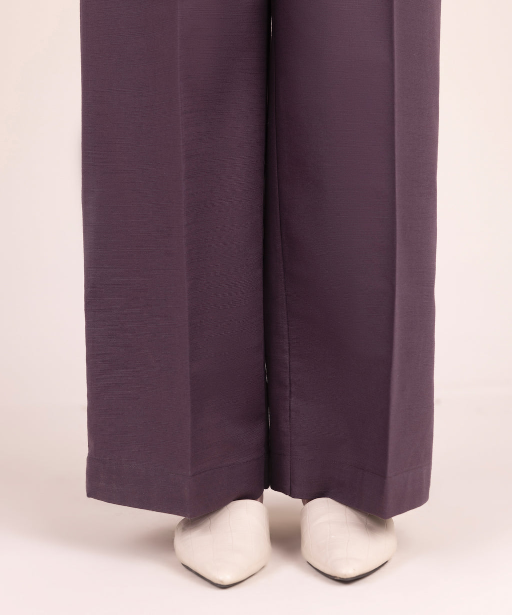 Women's RTW Khaddar Solid Brown Culottes