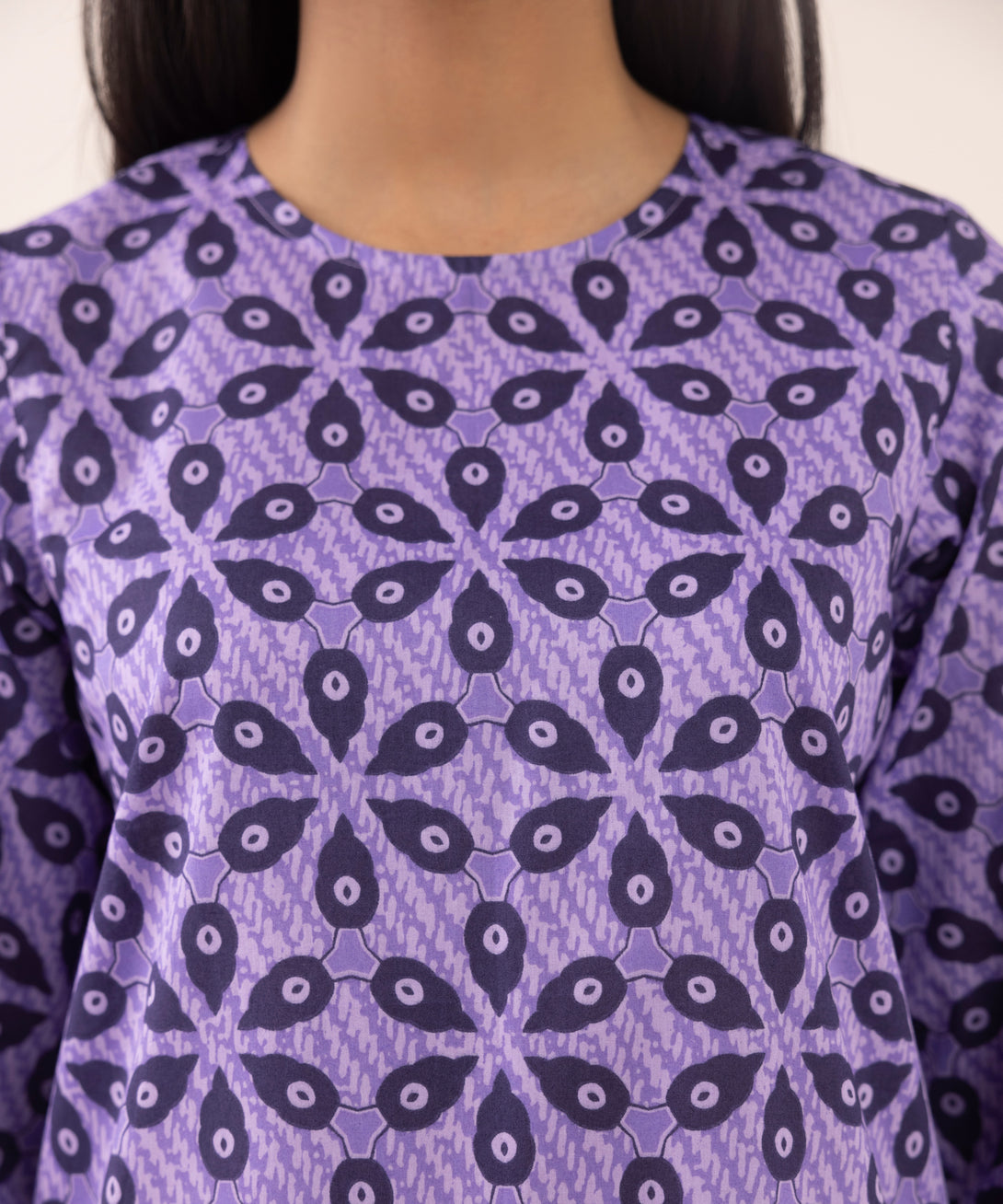 Women's Unstitched Lawn Printed Purple 3 Piece Suit