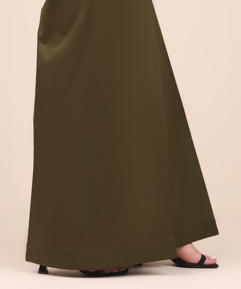 Women's Pret Cambric Green Solid Culottes