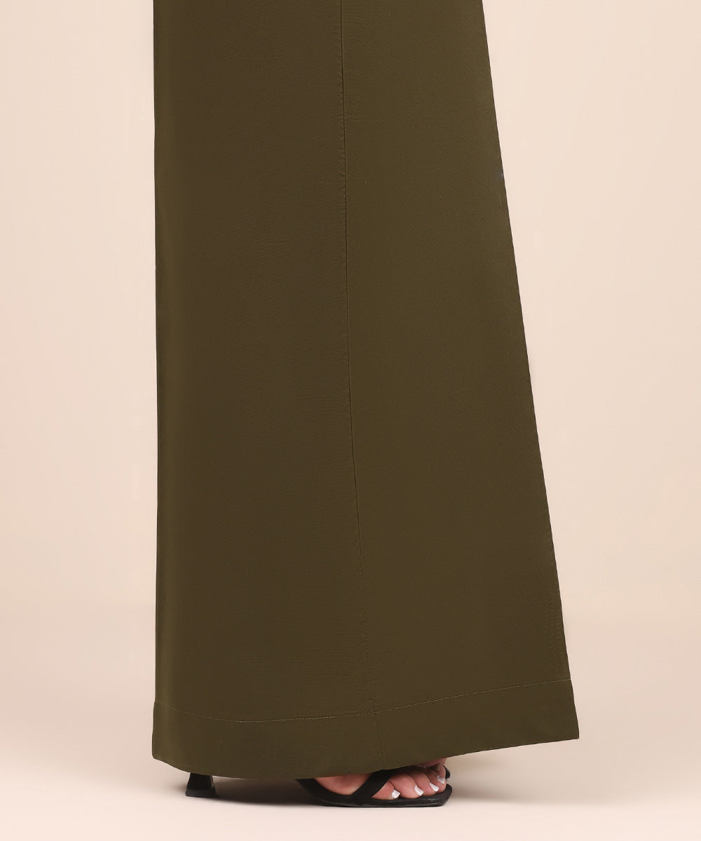 Women's Pret Cambric Green Solid Culottes