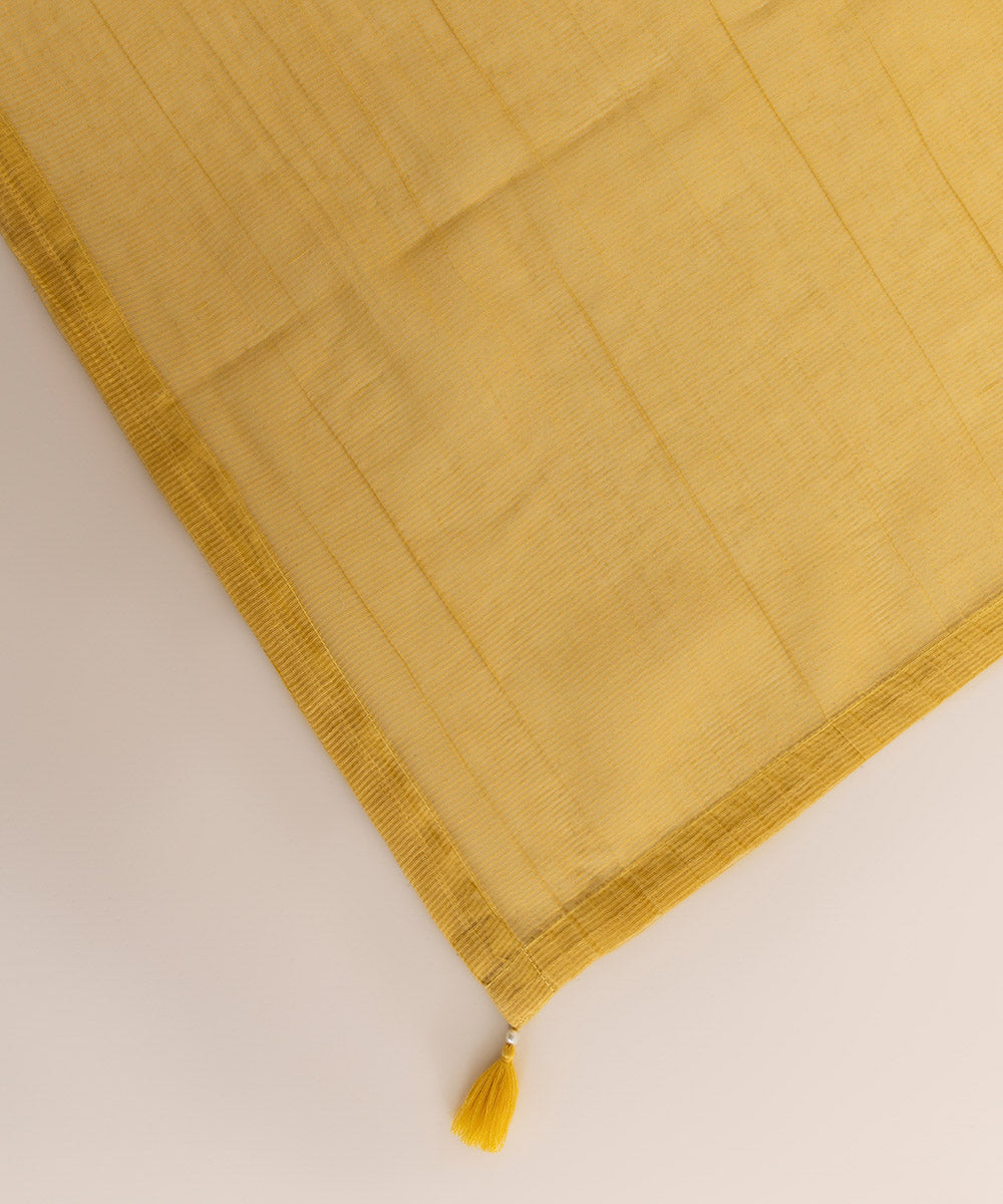 Blended Textured Karandi Yellow Solid Dupatta