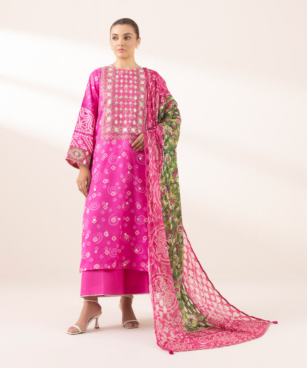 Brochea Jacquard Multi Printed Dupatta