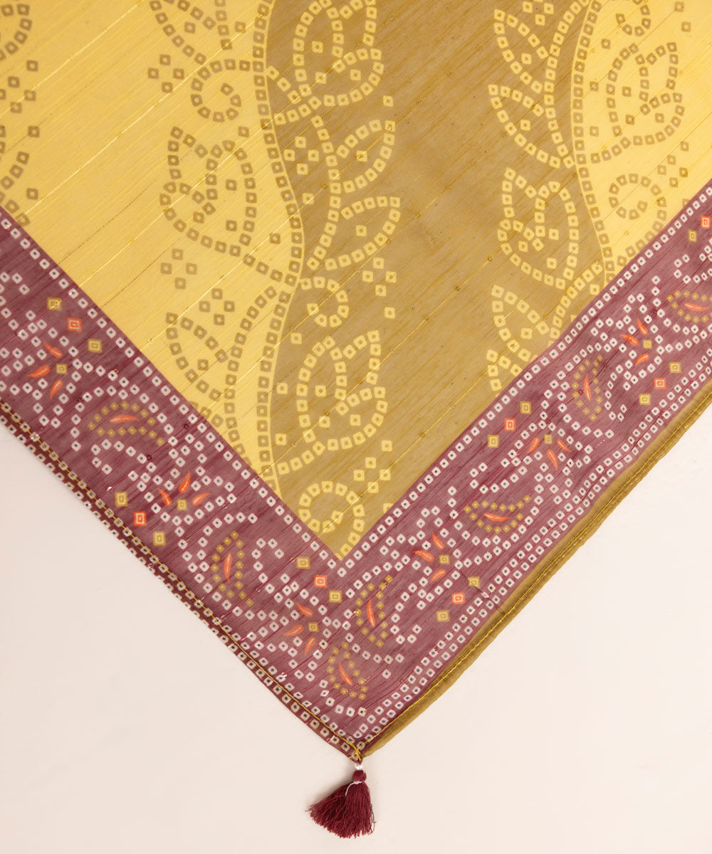 Manaar Yellow Printed Dupatta