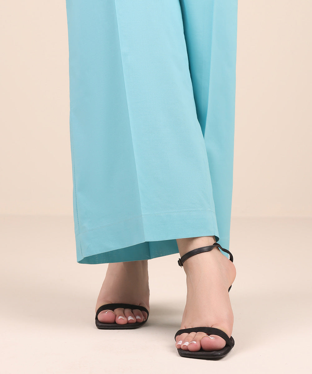 Women's Pret Cambric Blue Solid Culottes