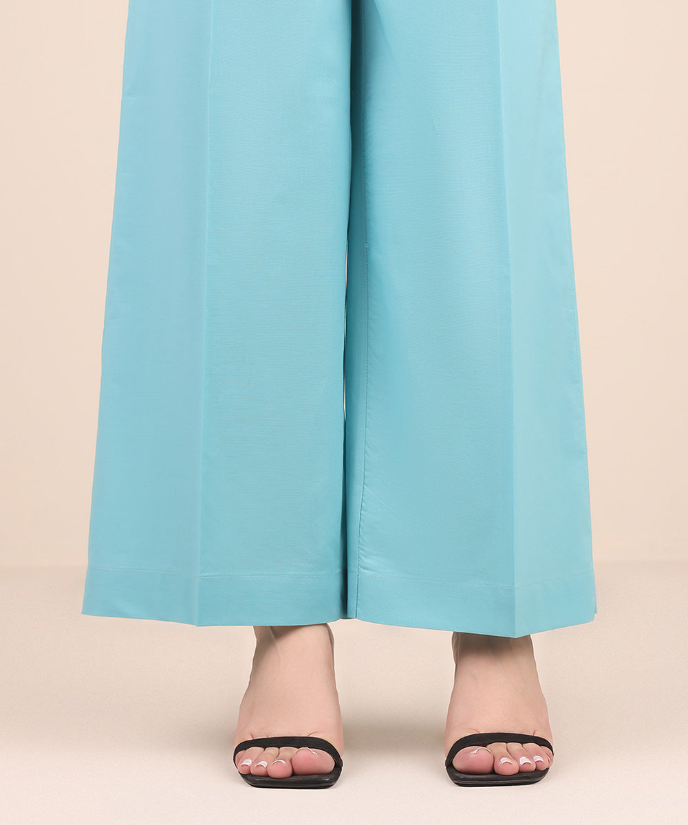 Women's Pret Cambric Blue Solid Culottes