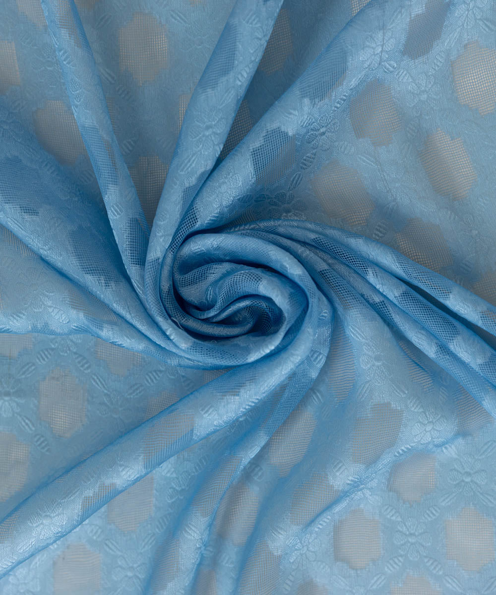 Broche Jacquard Blue Solid Dupatta