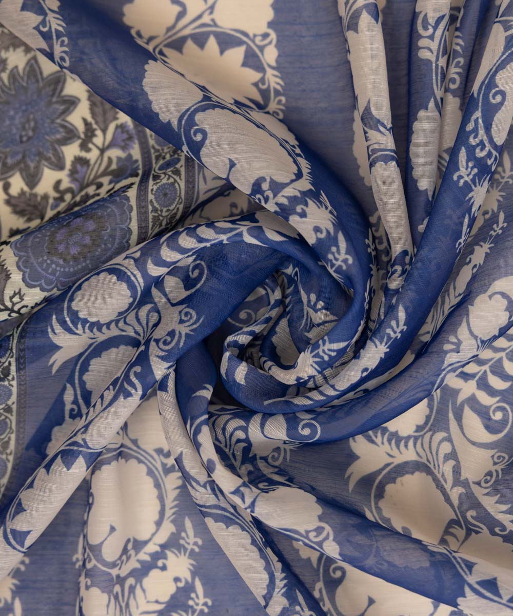 Manaar Blue Printed Dupatta