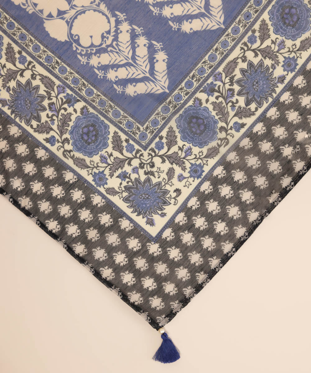 Manaar Blue Printed Dupatta