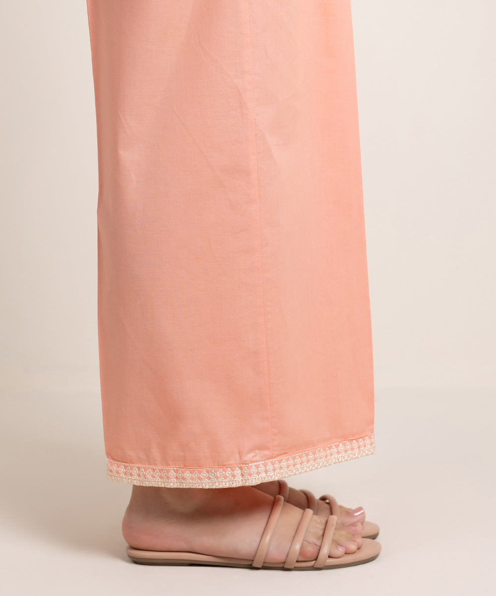 Women's Pret Cambric Embroidered Pink Culottes