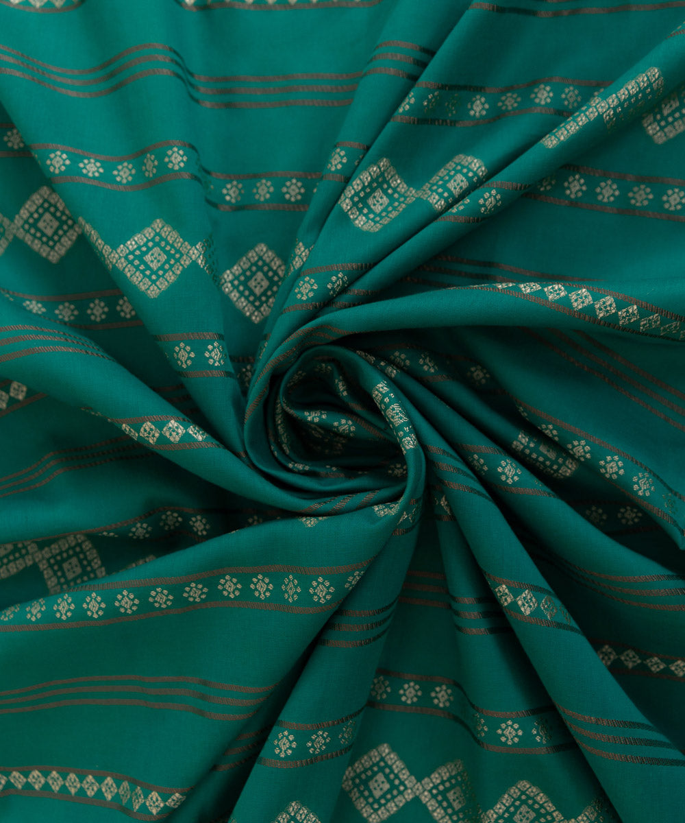 Extra Weft Jacquard Green Solid Dupatta