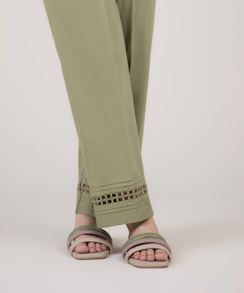 Solid Cambric Straight Pants
